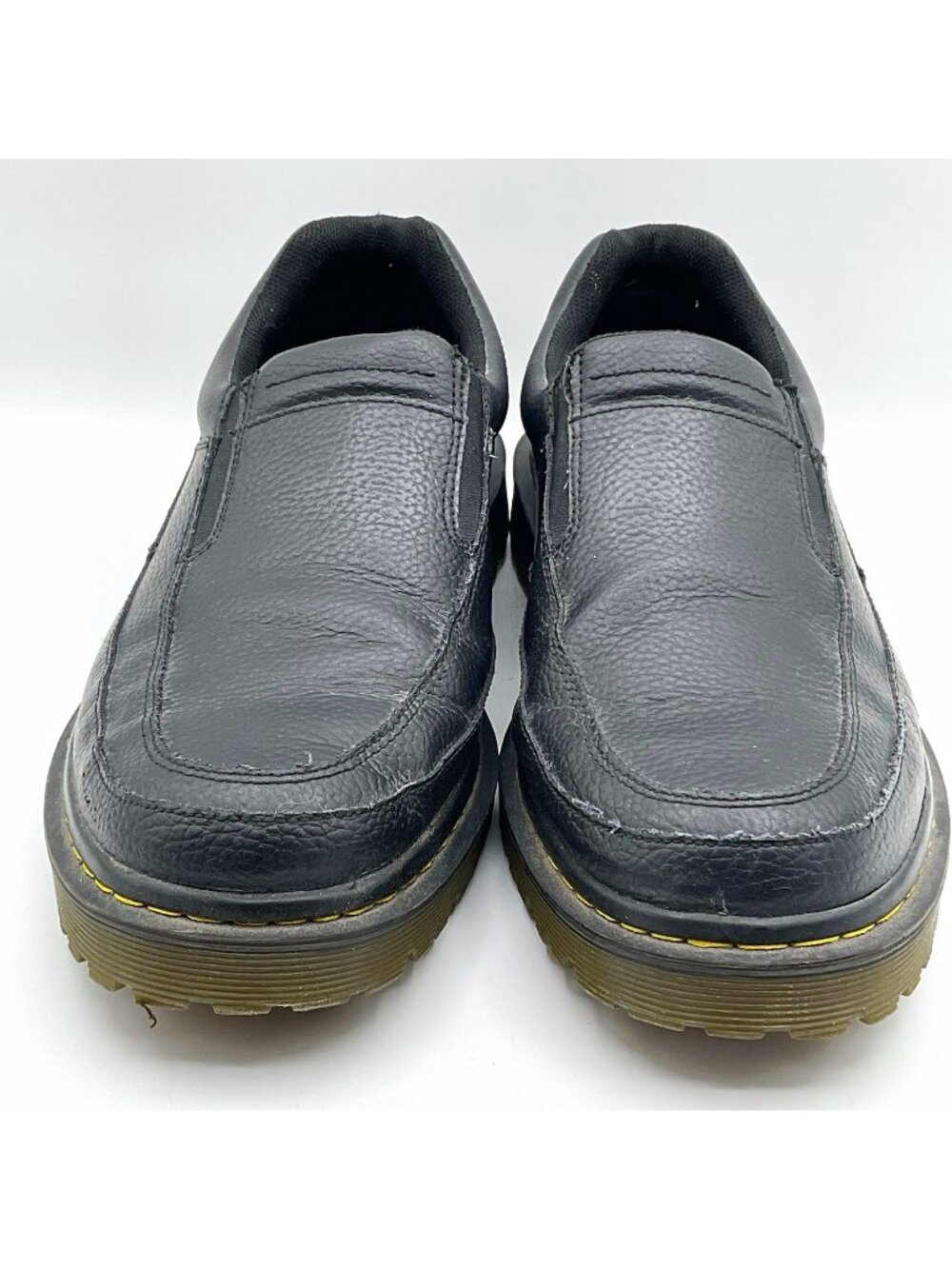 Dr. Martens Men's Black Leather Slip-On Loafers Rubber Sole US 12 UK 11